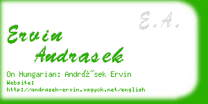 ervin andrasek business card